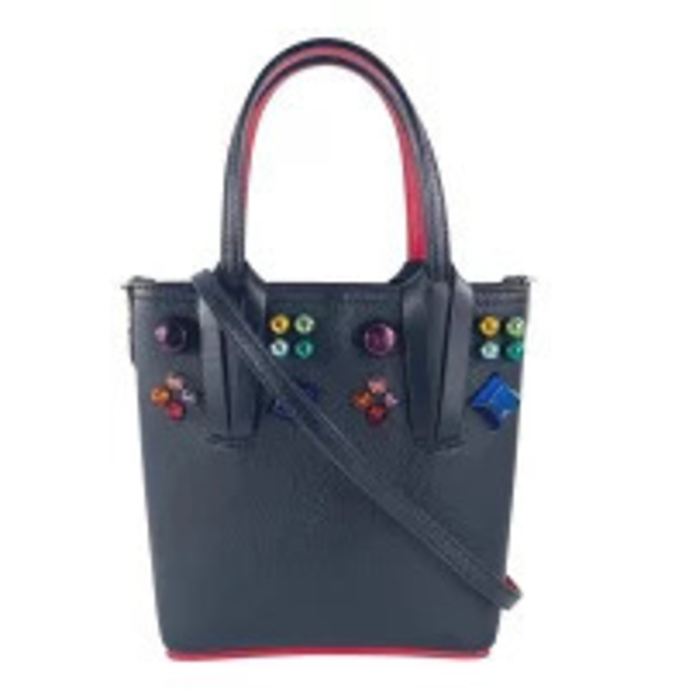 Christian Louboutin Cabata Crystal Shoulder Bag Handbag Studs Black